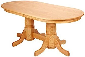 Pedestal Dining Tables Pertaining To Fashionable Amazon: Dooley's En7236dbd 4 Solid Oak Double Pedestal (View 17 of 25)