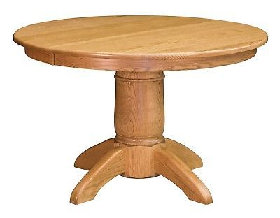 Pedestal Dining Tables Throughout Newest Amish Tuscan Round Pedestal Dining Table Solid Wood  (View 12 of 25)