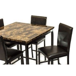 Pennside Counter Height Dining Tables For Famous Shop Della Brown Faux Marble Counter Height Dining Table (View 16 of 25)