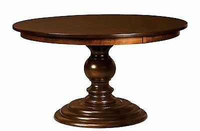 Popular Amish Round Traditional Single Pedestal Dining Table Solid With Regard To Sevinc Pedestal Dining Tables (View 13 of 25)