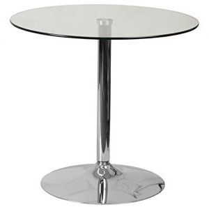 Preferred Granger 31.5'' Iron Pedestal Dining Tables Throughout Flash Furniture 31.5" Round Glass Table With 29"h Chrome (Photo 1 of 25)