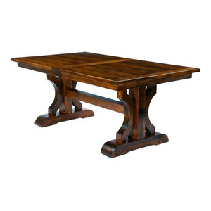 Preferred Kara Trestle Dining Tables Intended For 60" Double Pedestal Trestle Table – Traditional – Dining (Photo 13 of 25)