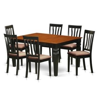 Preferred Wes Counter Height Rubberwood Solid Wood Dining Tables Throughout Wean7 Bch 7 Pc Kitchen Table Set With A Table And 6 (Photo 16 of 25)
