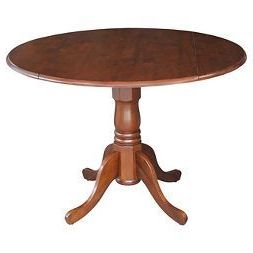Round Drop Leaf Pedestal Dining Table Wood/espresso Intended For Latest Gorla 39'' Dining Tables (View 10 of 25)