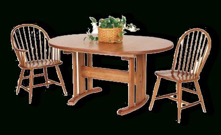Trendy Minerva 36'' Pine Solid Wood Trestle Dining Tables Inside Cherrystone Furniture – Three Leg Oval Trestle Table (Photo 25 of 25)