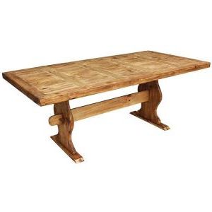 Trendy Rustic Pine Collection – Trestle Dining Table – Mes01 Inside Trestle Dining Tables (View 14 of 25)