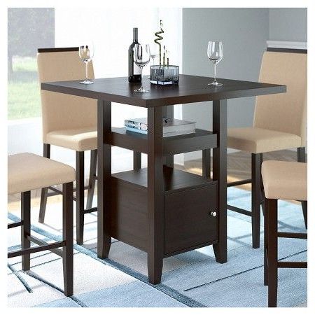 Well Known Bistro 36" Counter Height Dining Table With Cabinet Wood Within Desloge Counter Height Trestle Dining Tables (View 9 of 25)