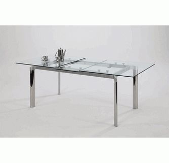 Well Known Chintaly Tara Dt Clr Tara Extendable Glass Dining Table Intended For Isak  (View 4 of 25)