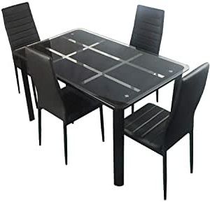 Well Liked Amazon – Allblessings Dining Table Set Table 4 Chairs With Gunesh  (View 5 of 25)