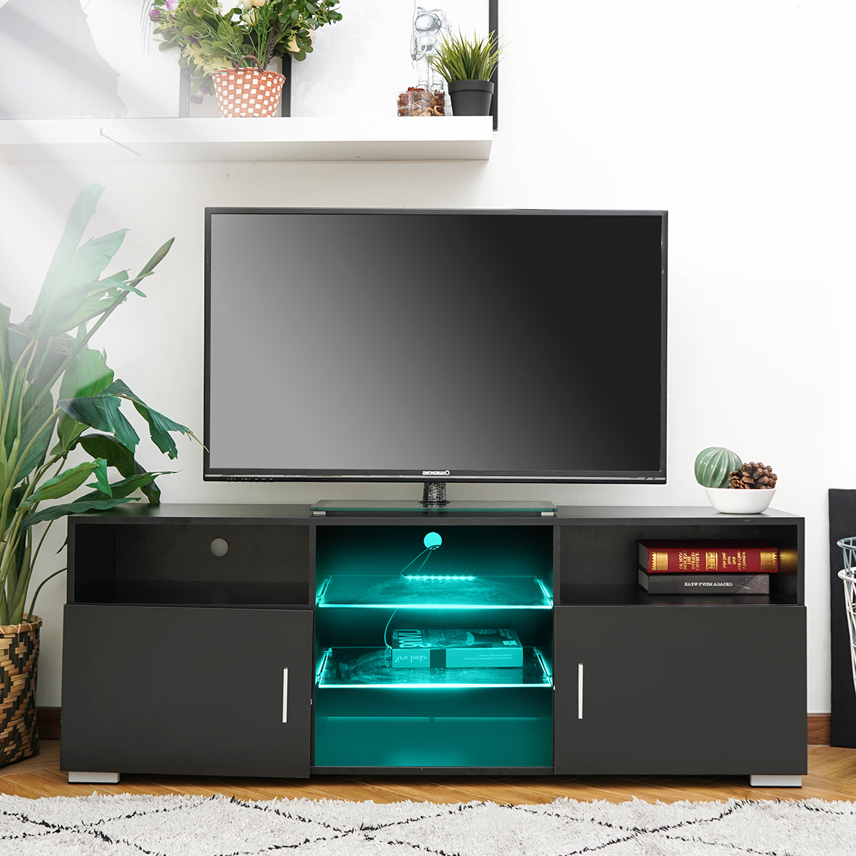 2018 Broward Tv Stands For Tvs Up To 70" Pertaining To 57'' Led Tv Stand For Tvs Up To 61", With Rgb Led Light (Photo 10 of 25)