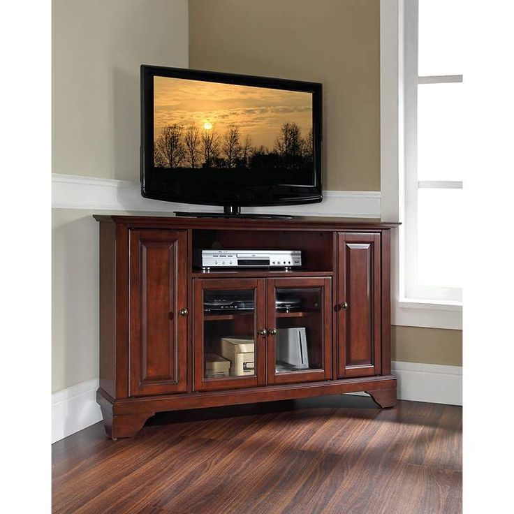 2018 Corner Tv Stands For Tvs Up To 48" Mahogany Throughout Lafayette 48" Wide 4 Door Vintage Mahogany Corner Tv Stand (Photo 6 of 10)