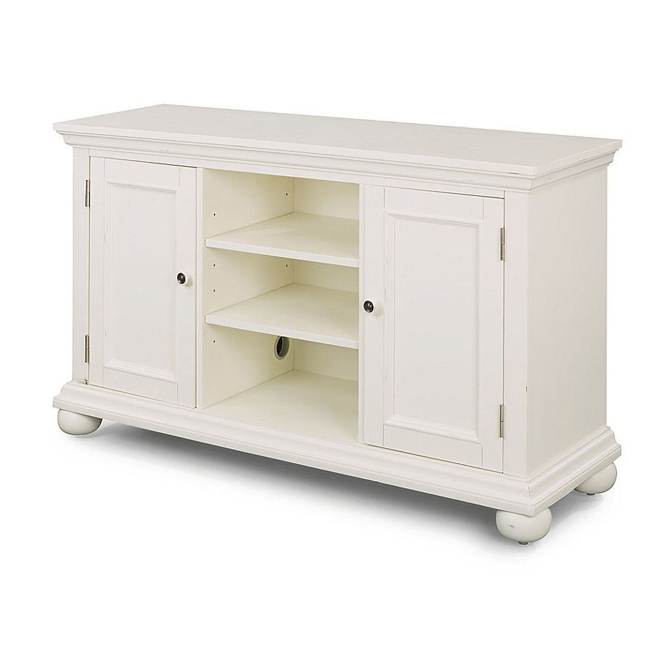 2018 Fulton Corner Tv Stands Pertaining To Home Styles Dover Entertainment Stand In White (View 4 of 10)