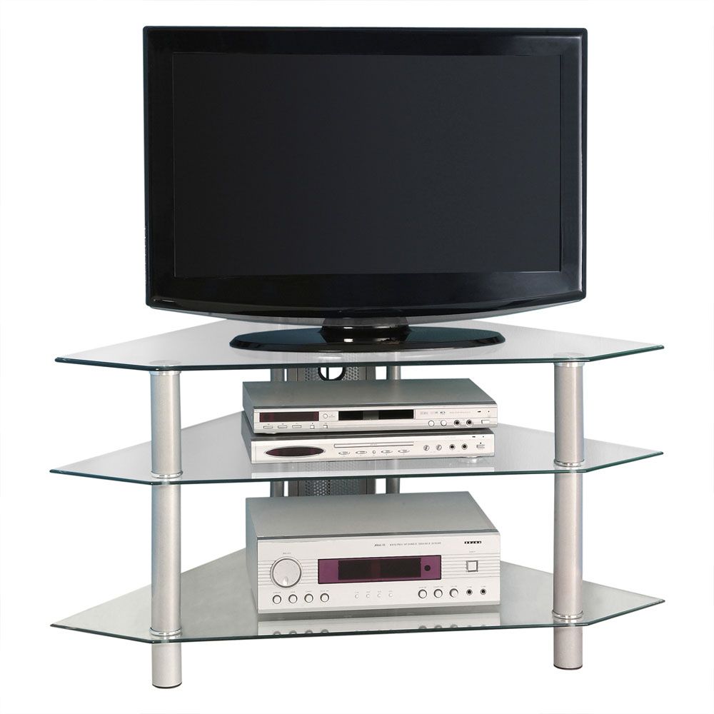 44 Inch Corner Tv Stand In Tv Stands Pertaining To Well Liked Conrad Metal/glass Corner Tv Stands (View 6 of 10)