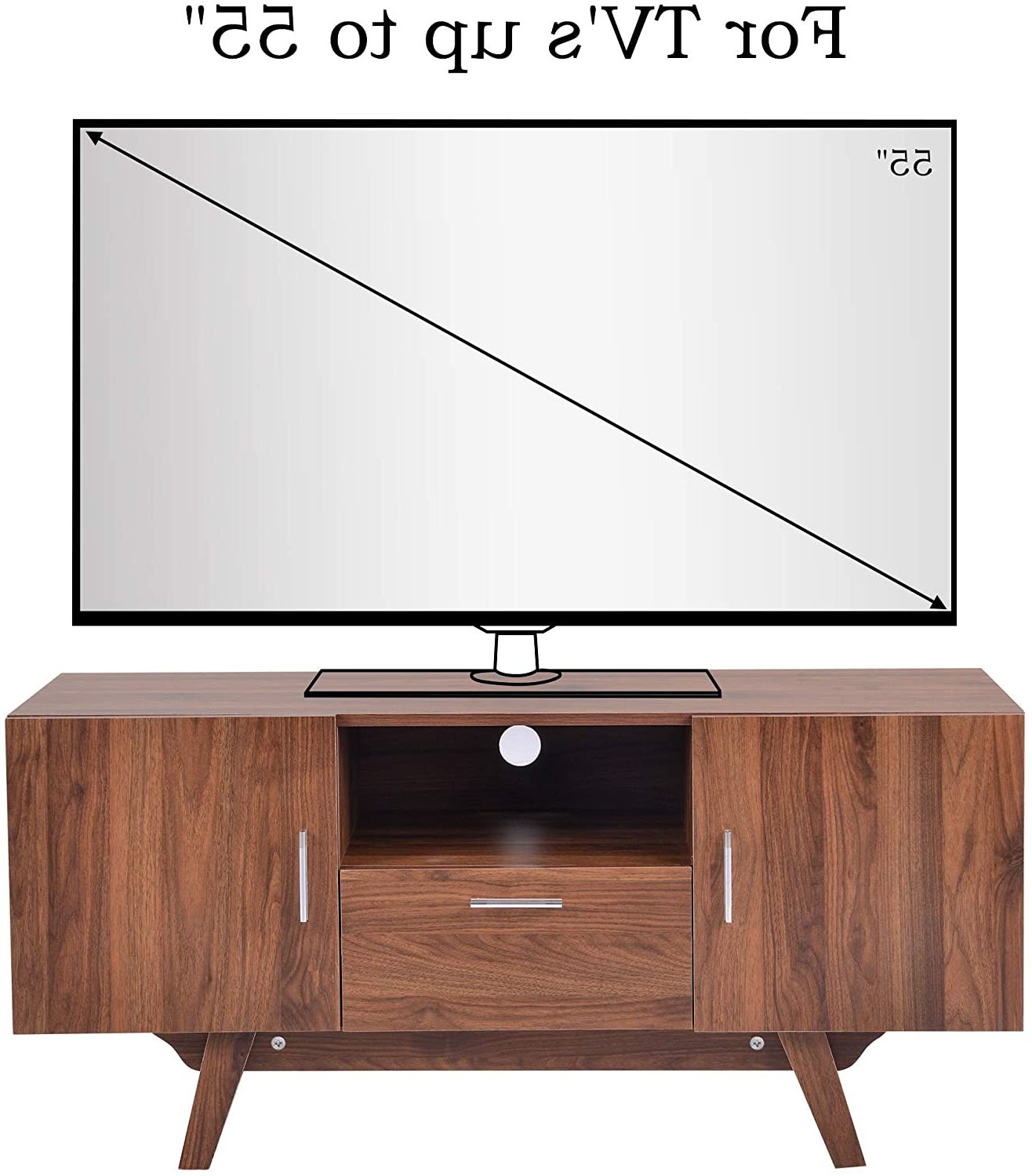 Amazon: Seven Life Hall Media Stand Tv Console With Inside Recent Tv Stands With Cable Management (Photo 7 of 10)