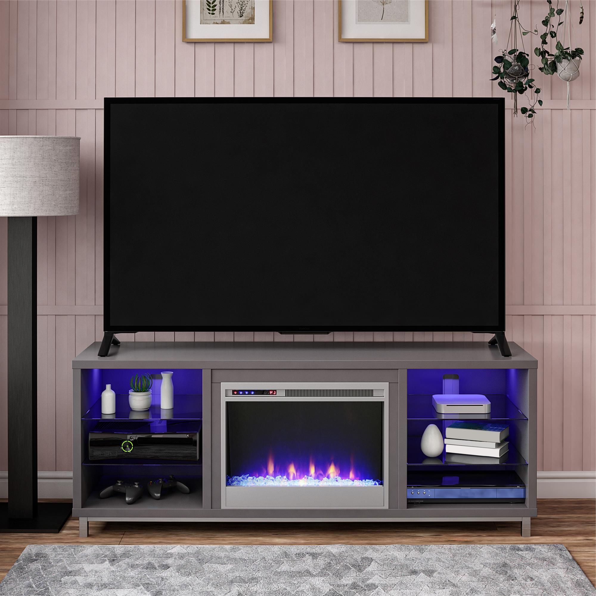 Ameriwood Lumina Fireplace Tv Stand For Tvs Up To 70" Wide With Well Known Deco Wide Tv Stands (View 3 of 10)