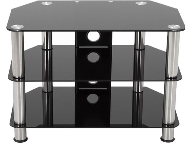 Avf Sdc800cm A Up To 42" Chrome Effect / Black Glass In Popular Avf Group Classic Corner Glass Tv Stands (Photo 1 of 10)
