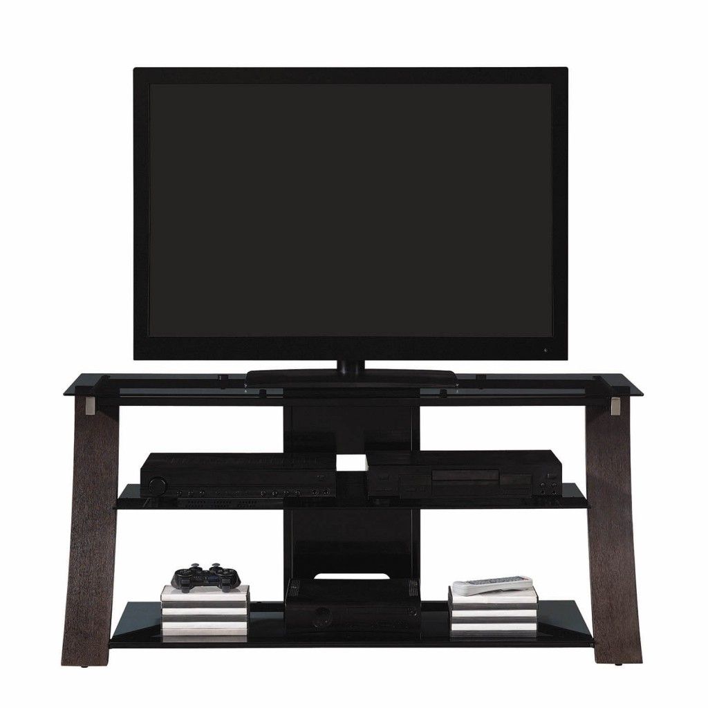 Bello United Kingdom Inside 57'' Tv Stands With Open Glass Shelves Gray & Black Finsh (View 7 of 10)