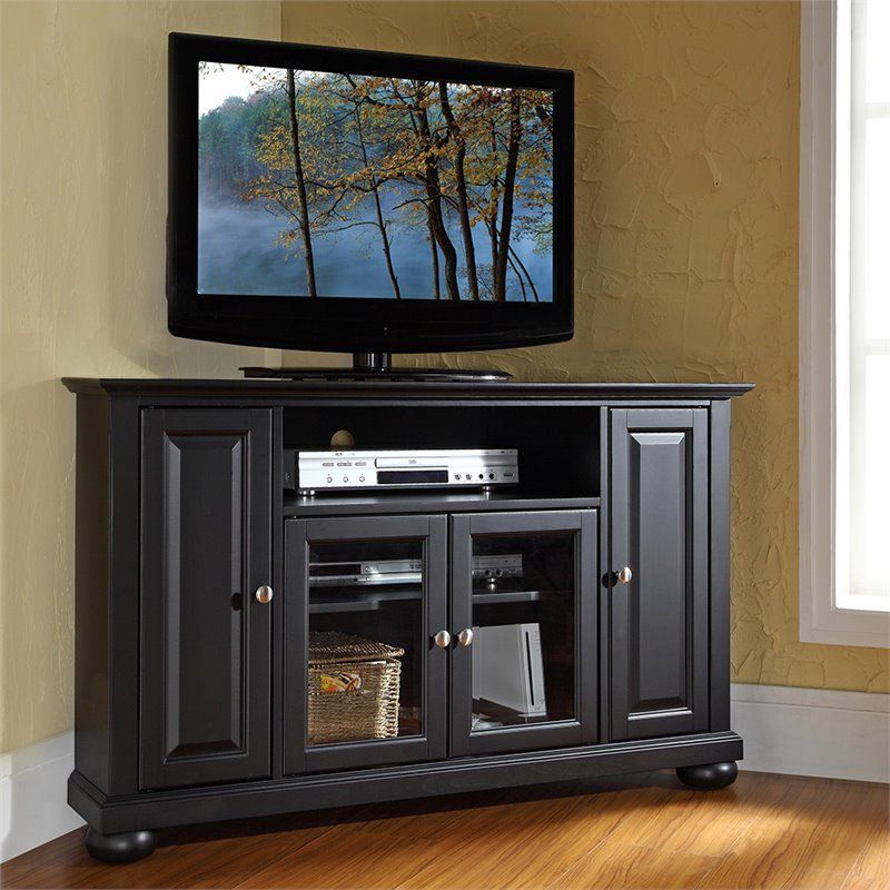 Best And Newest Crosley Alexandria 48" Corner Tv Stand In Black – Kf10006abk Pertaining To Alexandria Corner Tv Stands For Tvs Up To 48" Mahogany (Photo 8 of 10)