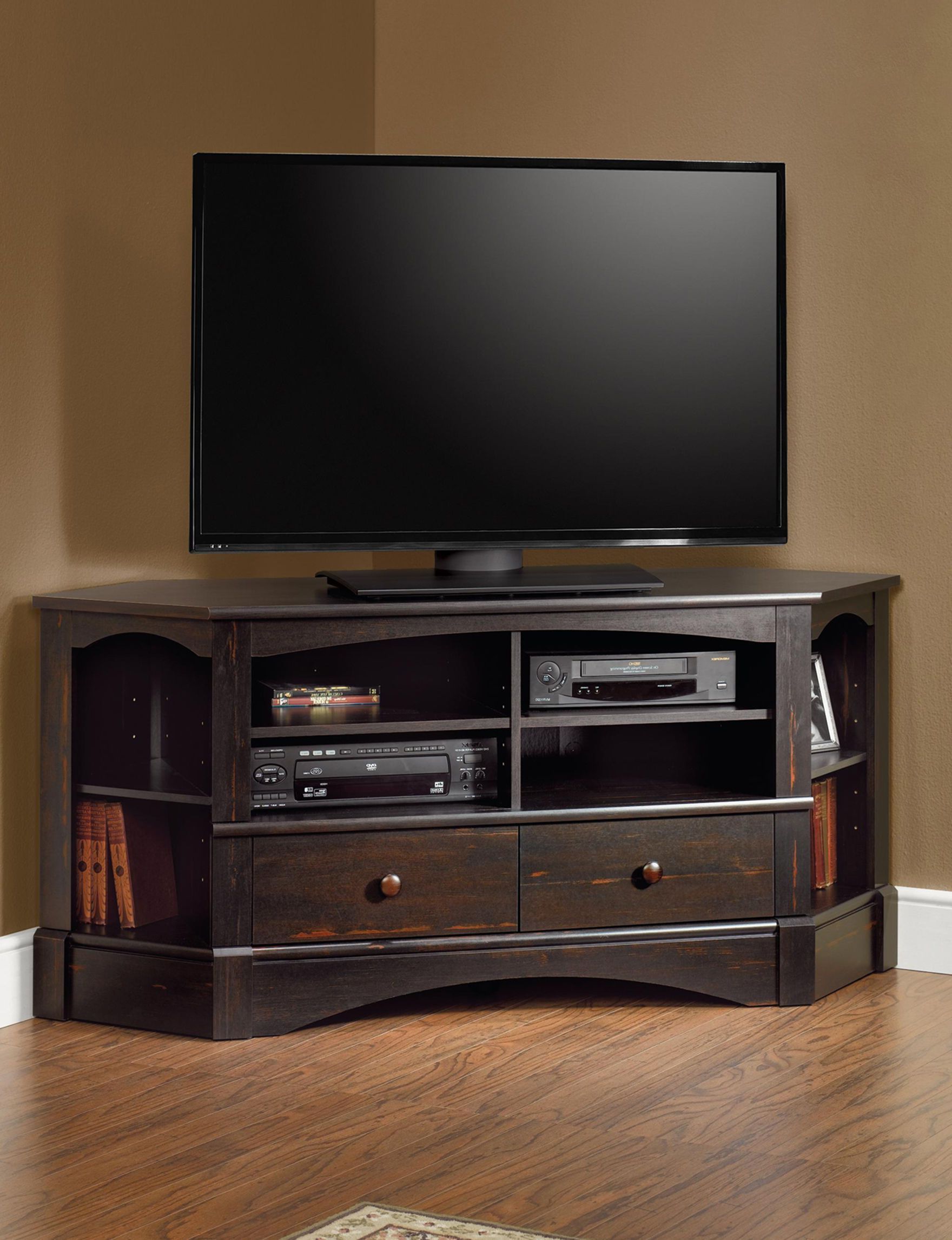 Best And Newest Sauder Brown Tv Stands & Entertainment Centers Living Room In Corner Entertainment Tv Stands (Photo 1 of 10)