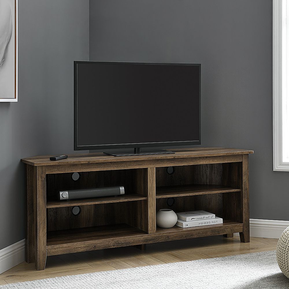 Camden Corner Tv Stands For Tvs Up To 60" For Well Known Walker Edison Corner Open Shelf Tv Stand For Most Flat (Photo 4 of 10)