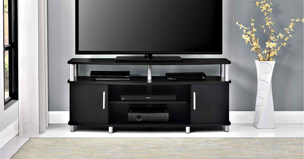 Carson Tv Stand & Entertainment Center Only $48.75 Shipped In Current Carson Tv Stands In Black And Cherry (Photo 8 of 10)