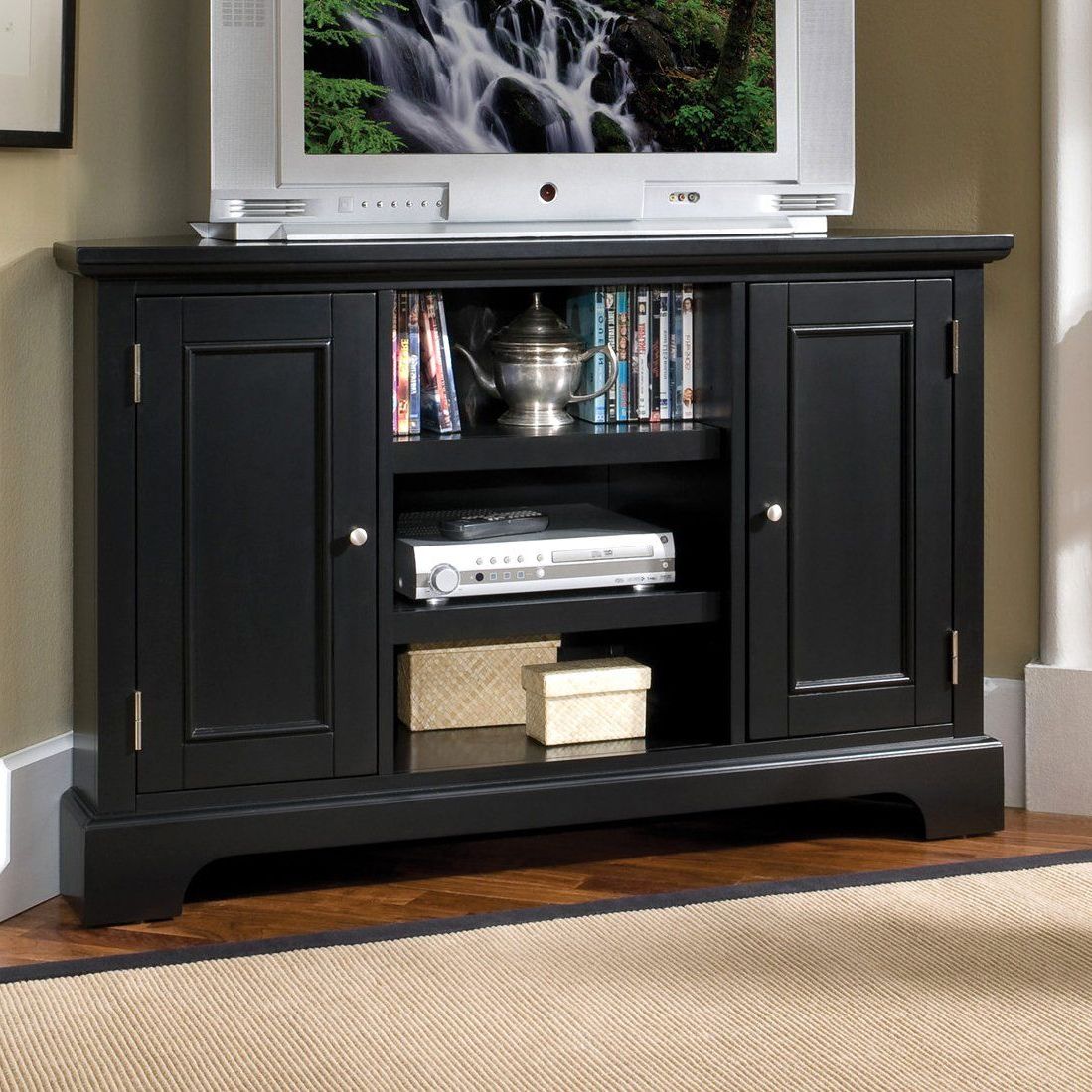 Corner Entertainment Tv Stands Inside Famous Home Styles 5531 07 Bedford Corner Entertainment Tv Stand (Photo 2 of 10)