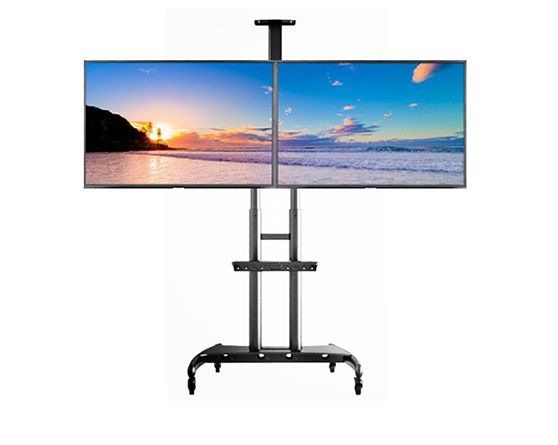 Easyfashion Modern Mobile Tv Stands Rolling Tv Cart For Flat Panel Tvs Regarding Current Modern Tv Trolley Stand Tv Cart For Conference System Blue (Photo 3 of 10)