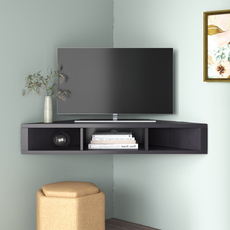 Ebern Designs French Floating Corner Tv Stand For Tvs Up In Favorite Colleen Tv Stands For Tvs Up To 50" (View 13 of 25)