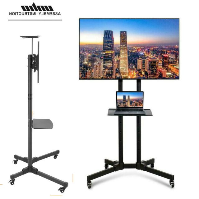 Famous 32 70" Adjustable Mobile Tv Stand Mount Universal Flat For Easyfashion Adjustable Rolling Tv Stands For Flat Panel Tvs (View 4 of 10)