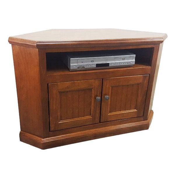 Famous Corner Tv Stands For Tvs Up To 48" Mahogany With Regard To Rosalind Wheeler Berkhamstead Solid Wood Corner Tv Stand (Photo 4 of 10)