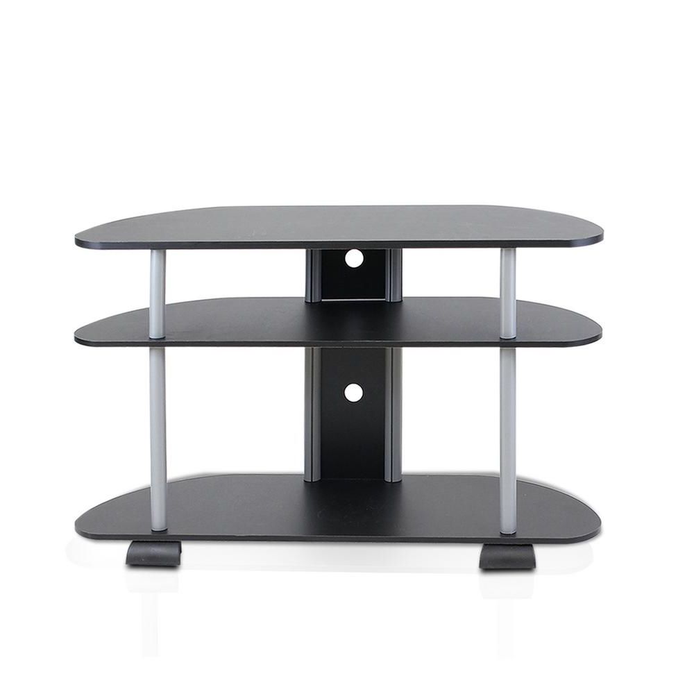 Famous Furinno Turn N Tube Black 3 Shelf Tv Stand With Cable Pertaining To Furinno Jaya Large Entertainment Center Tv Stands (View 10 of 10)