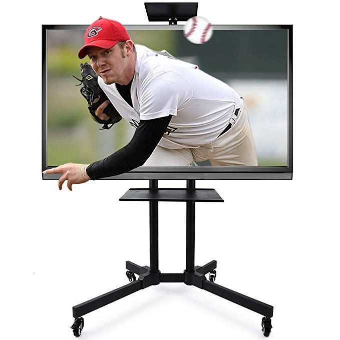 Famous Rolling Tv Cart Mobile Tv Stands With Lockable Wheels Intended For Antistatic Coating 43 63"mount Tv Cart Trolley Mobile Tv (Photo 8 of 10)