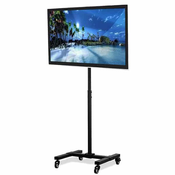 Fashionable Top 10 Best Rolling Tv Stands For Flat Screen (2020 Within Rolling Tv Cart Mobile Tv Stands With Lockable Wheels (Photo 10 of 10)