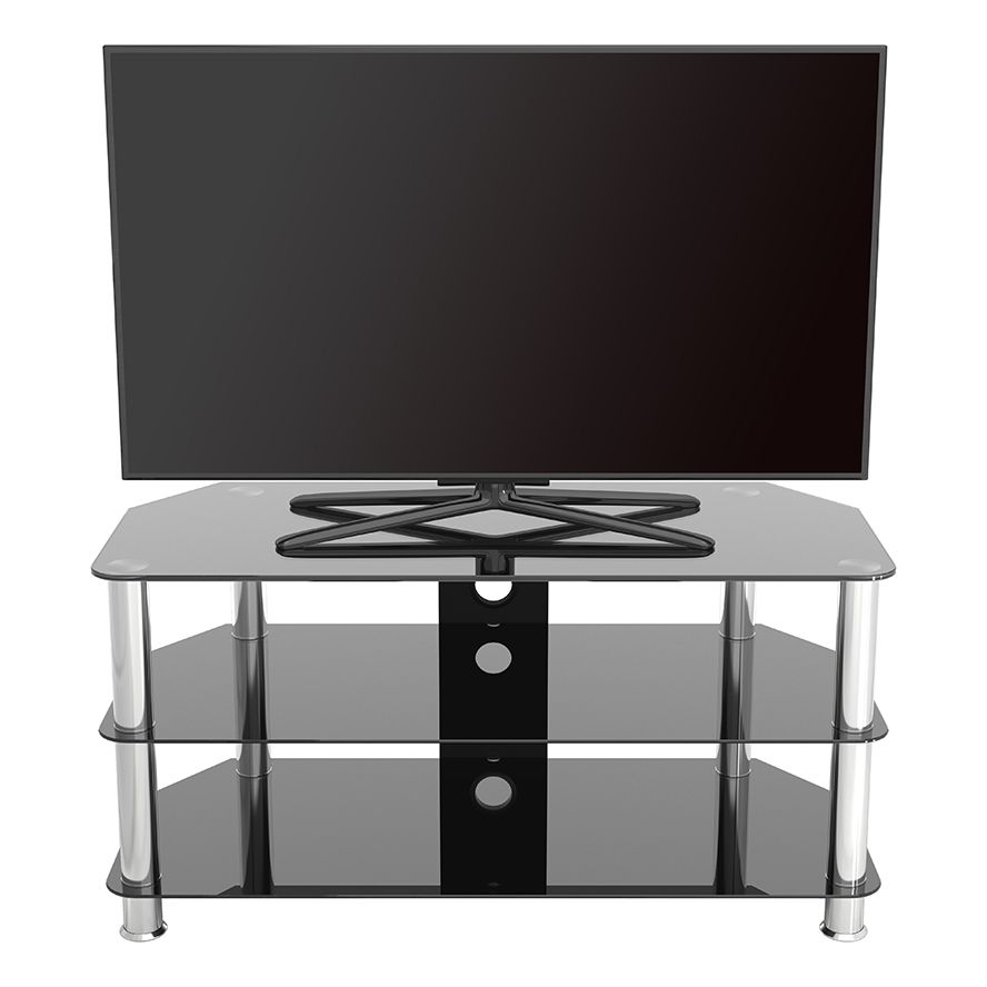 Fashionable Tv Stands With Cable Management With Sdc1000cm A: Classic – Corner Glass Tv Stand With Cable (Photo 1 of 10)
