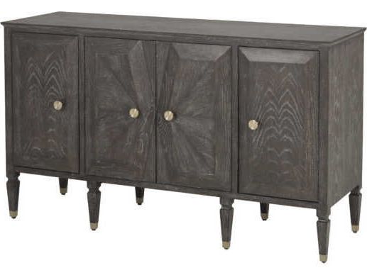 Favorite Lucy Cane Grey Wide Tv Stands Regarding Gabby Home Dark Gray Cerused Oak / Stainless Gold Metal Tv (View 1 of 25)
