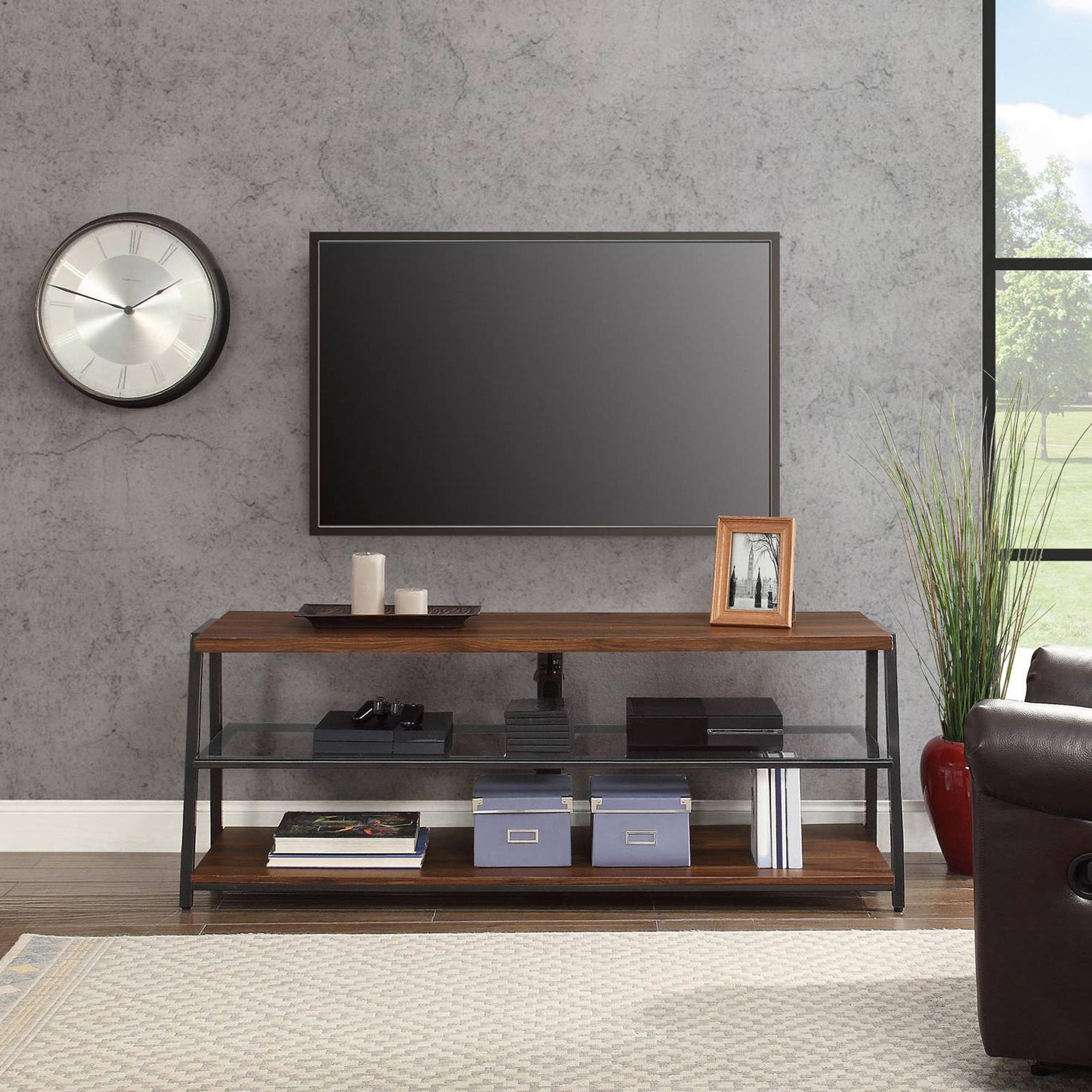 Favorite Mainstays Arris 3 In 1 Tv Stand For Televisions Up To 70 For Mainstays Arris 3 In 1 Tv Stands In Canyon Walnut Finish (Photo 7 of 10)