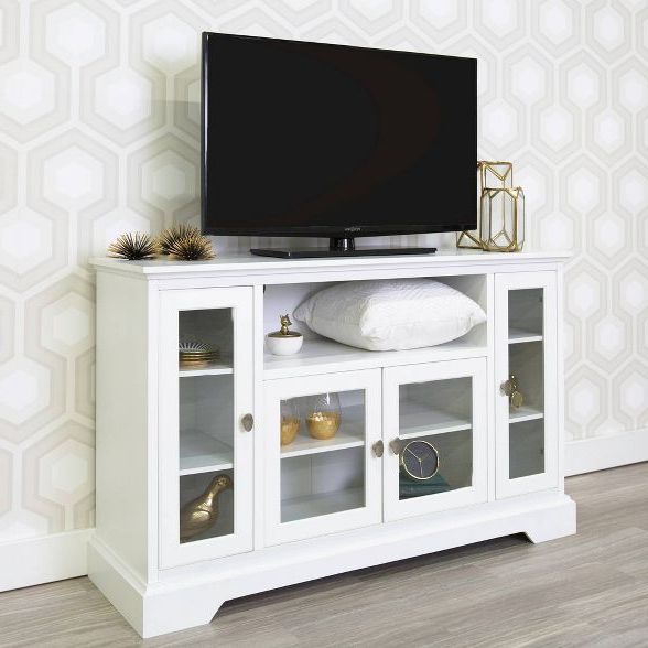 Glass Doors Corner Tv Stands For Tvs Upto 42" For Well Known Glass Door Traditional Highboy Tv Stand For Tvs Up To 58 (Photo 2 of 10)