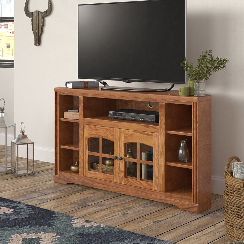Glass Doors Corner Tv Stands For Tvs Upto 42" Intended For Famous Loon Peak® Glastonbury Solid Wood Corner Tv Stand For Tvs (Photo 1 of 10)