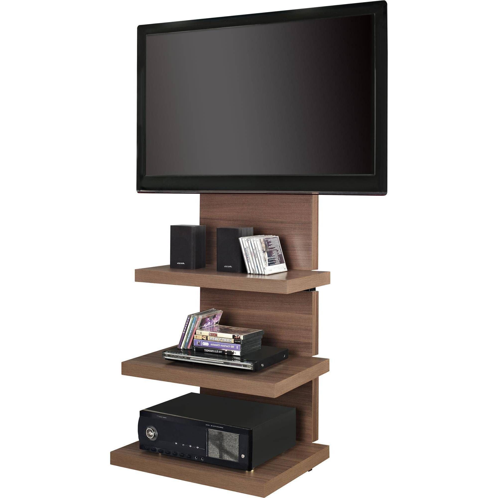 Glass Shelf With Tv Stands In Most Recent Altra Wall Mount Tv Stand With 3 Shelves, For Tvs Up To  (View 4 of 10)