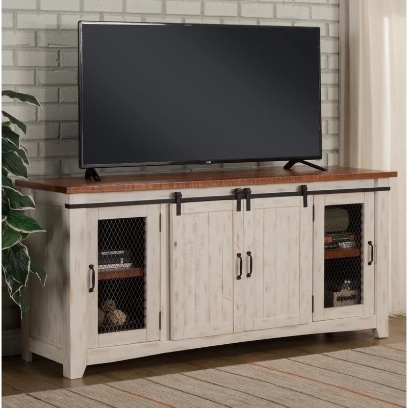 Gracie Oaks Belen Solid Wood Tv Stand For Tvs Up To 70 Inside 2018 Solid Wood Tv Stands For Tvs Up To 65" (View 7 of 25)