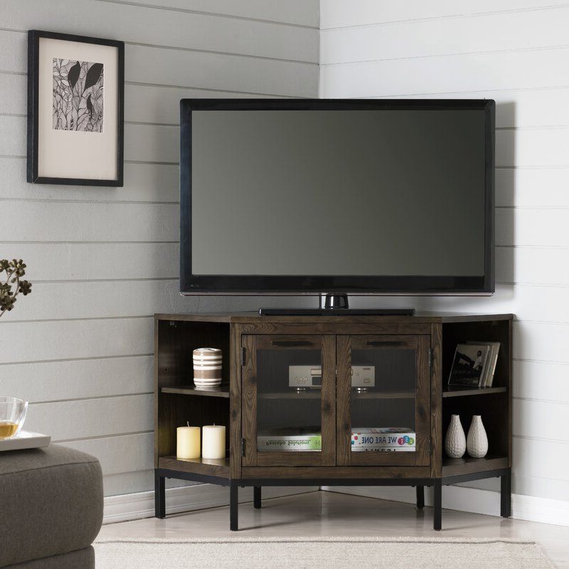 Gracie Oaks Virna Corner Tv Stand For Tvs Up To 50 Within Newest Sahika Tv Stands For Tvs Up To 55" (View 8 of 25)