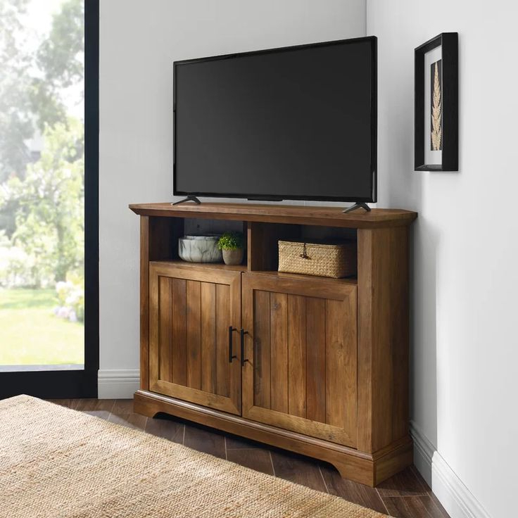 Featured Photo of  Best 10+ of Grooved Door Corner Tv Stands