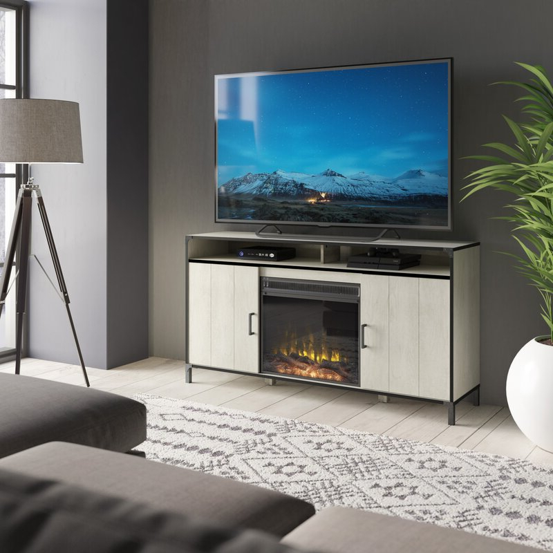 Hetton Tv Stands For Tvs Up To 70" With Fireplace Included With Regard To Widely Used Gracie Oaks Viles Tv Stand For Tvs Up To 65" With Electric (Photo 25 of 25)