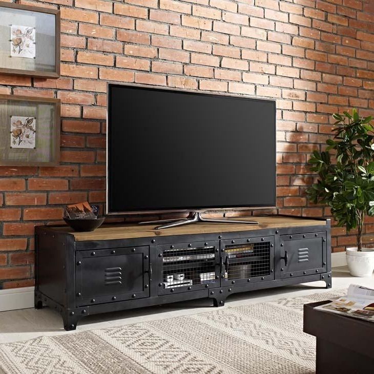 Industrial Tv Stand, Tv Stand Wood (Photo 10 of 10)