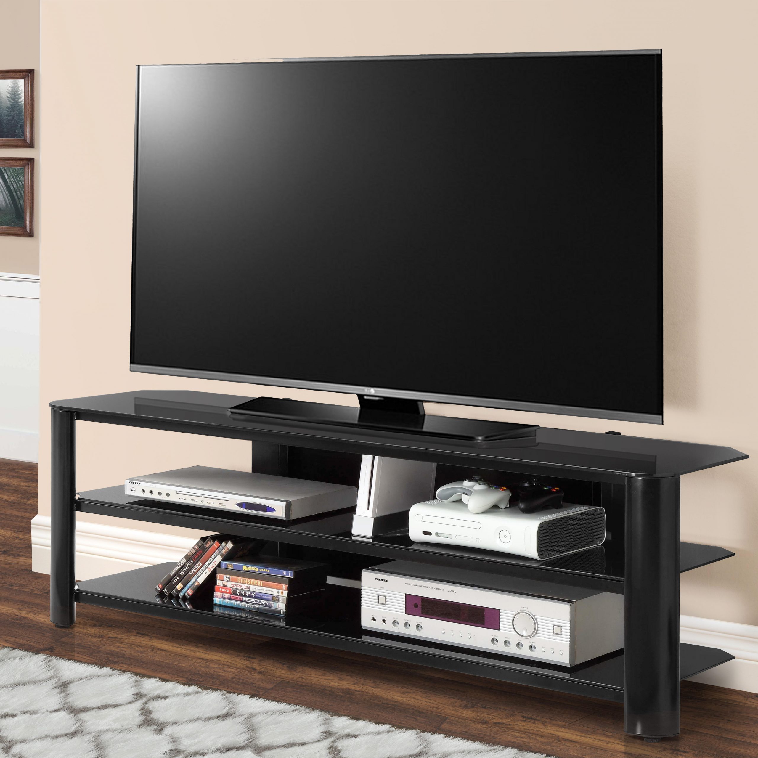 Innovex Oxford Tv Stand, 65 Inch, Black: Amazon.ca: Home In Most Current Wolla Tv Stands For Tvs Up To 65" (Photo 15 of 25)