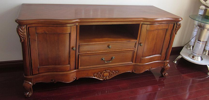 Jakarta Tv Stands Intended For Most Popular Wooden Tv Stand With Hand Carved Pattern And Drawer For (View 5 of 10)