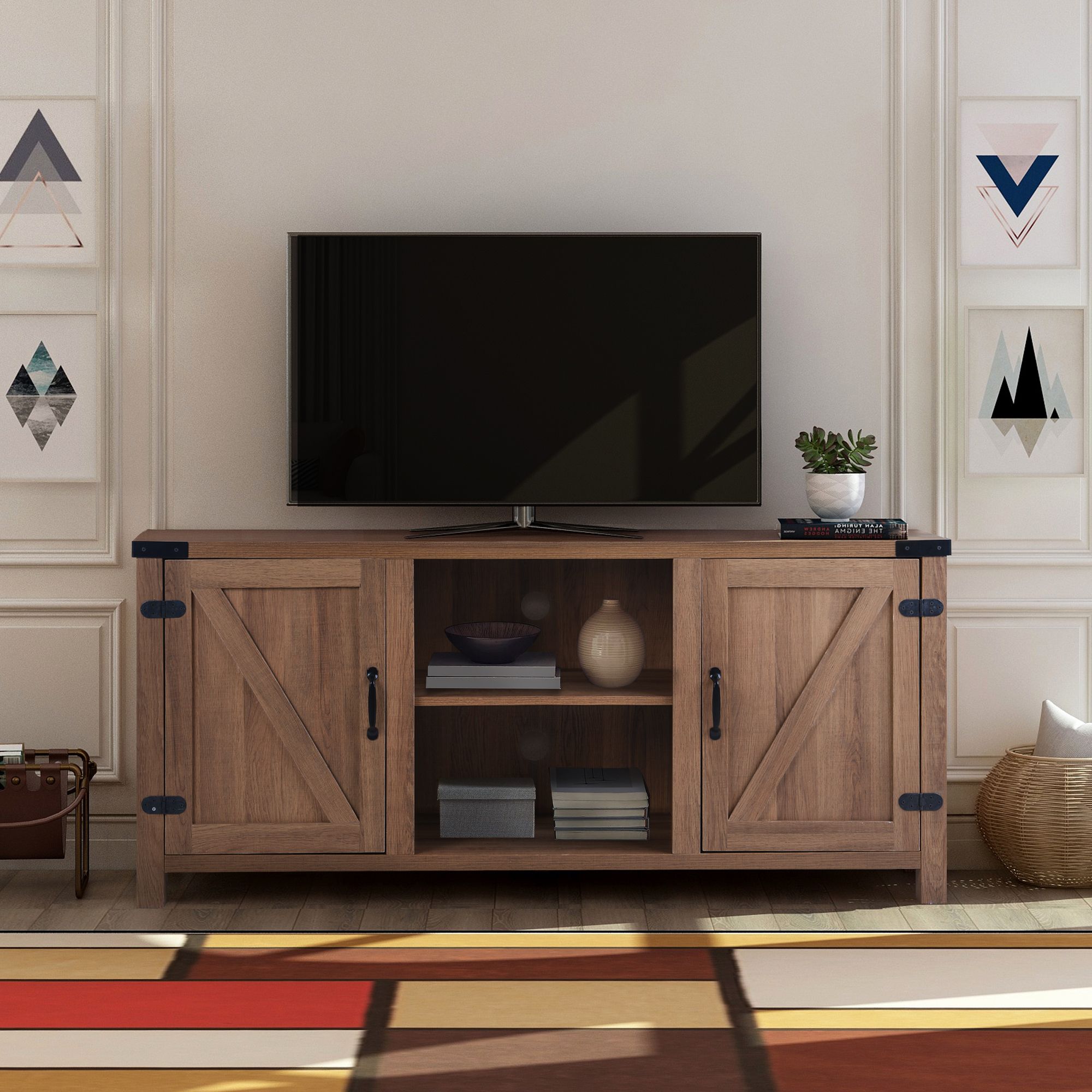 Kamari Tv Stands For Tvs Up To 58" Intended For 2018 Clearance! Modern Tv Stand Cabinet, Farmhouse Tv Stand For (View 3 of 25)