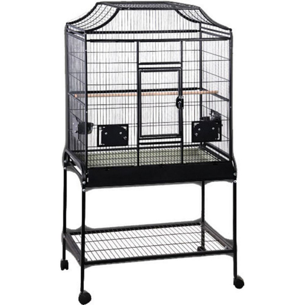 Large Rolling Tv Stands On Wheels With Black Finish Metal Shelf For Well Known A&e Cage 001359 Elegant Style Flight Bird Stand (View 6 of 10)