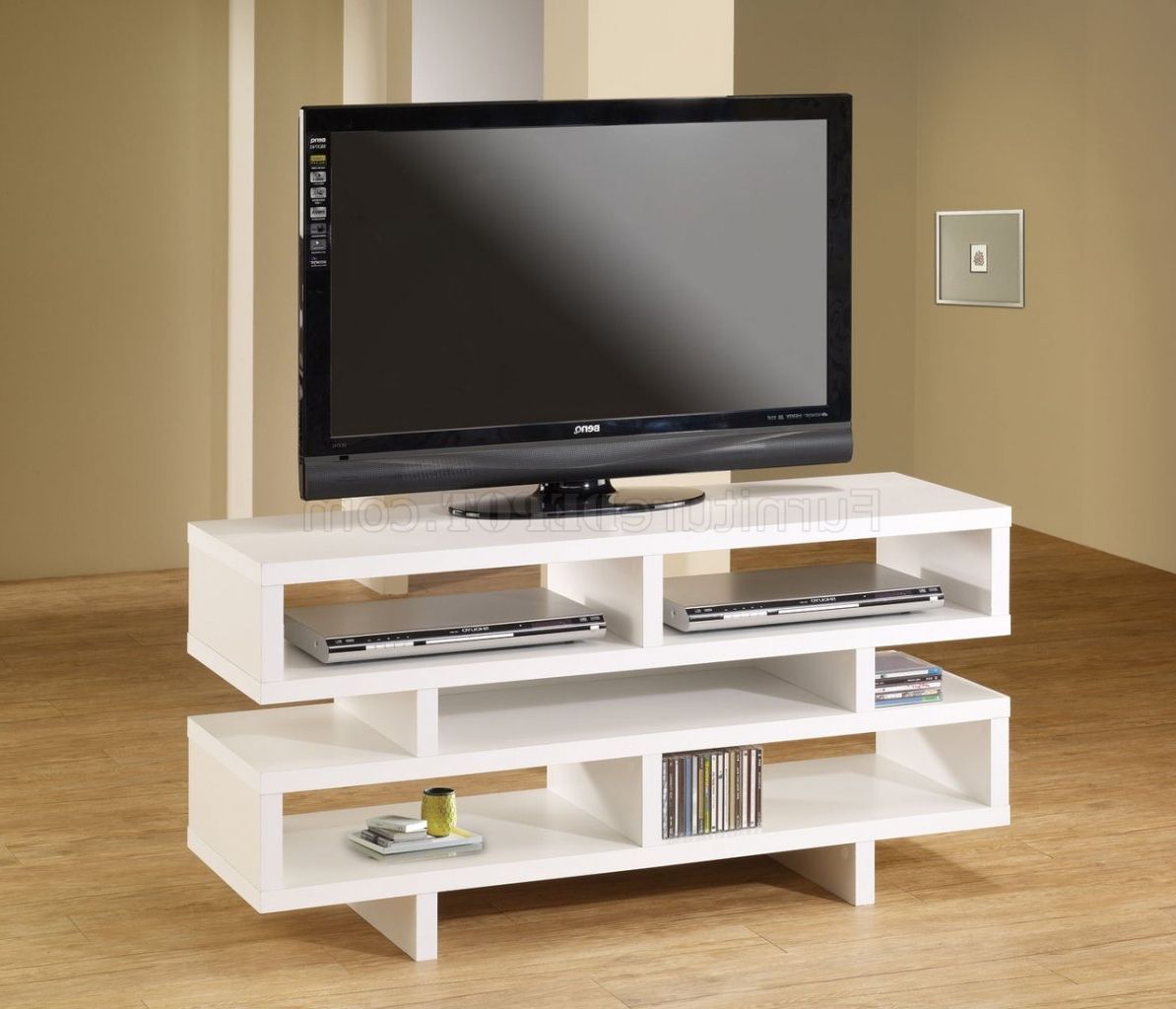 Latest Simple Open Storage Shelf Corner Tv Stands Inside 700721 Tv Stand In Whitecoaster (View 6 of 10)