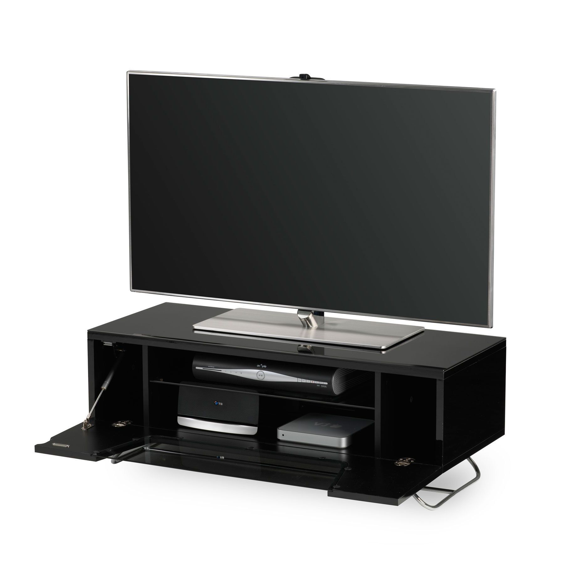 Leonid Tv Stands For Tvs Up To 50" With Regard To Most Popular Alphason Chromium 2 100cm Black Tv Stand For Up To 50" Tvs (Photo 20 of 25)